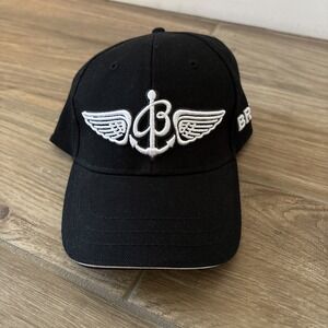 Breitling 1884 Black & White Cotton Cap/Hat Size OSFA Mint! "Flying B"